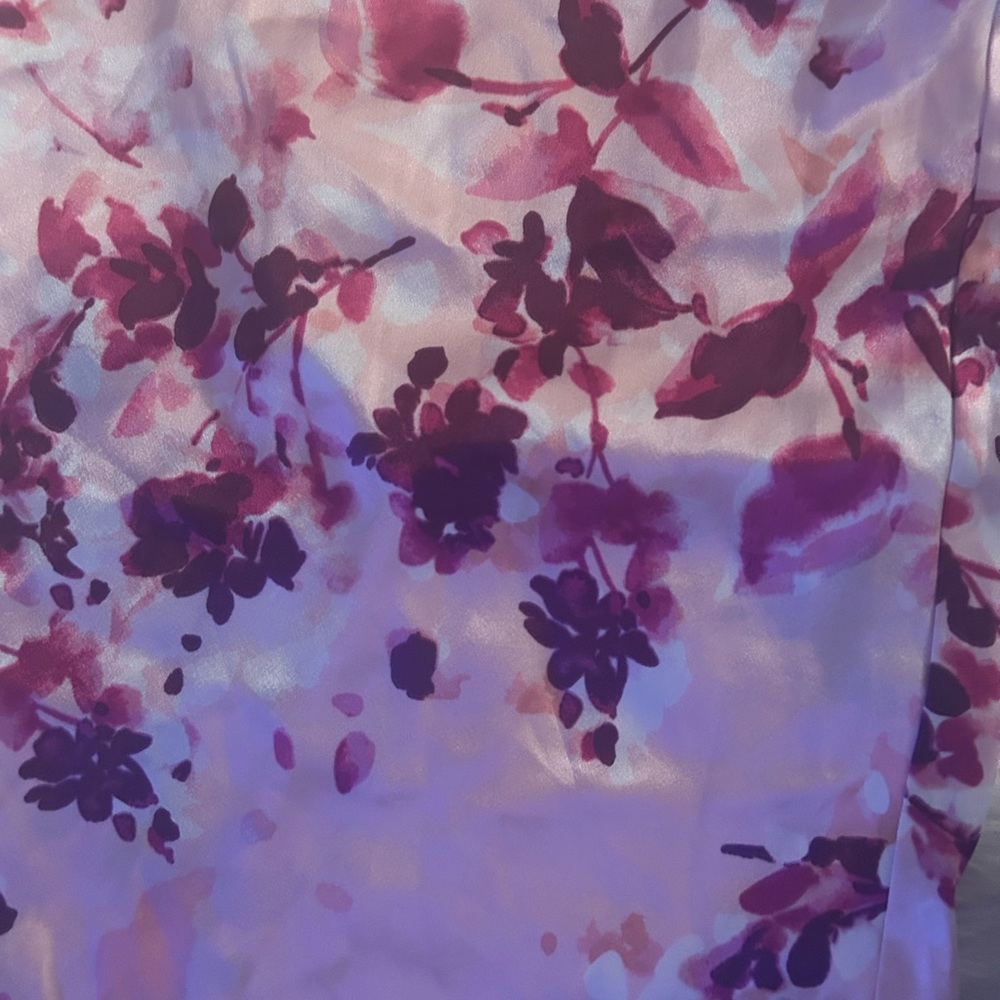 Carole Hochman Pink and Cream Silky Floral Pajama Pants 2X - Picture 3 of 5